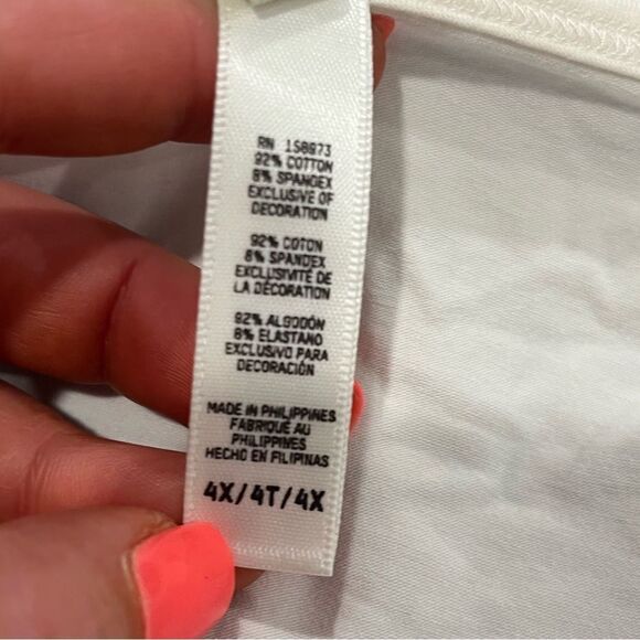 NWT Skims Vintage Scoop Long Sleeve T-Shirt Fitted Stretch Pullover Marble 4X - Picture 3 of 4